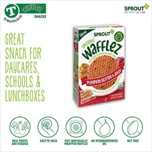 Sprout Organic Baby Food, Stage 4 Toddler Snacks, Pumpkin Butter & Jelly Wafflez, Single Serve Waffles, 0.63 Ounce (Pack of 5)