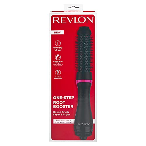 Revlon One Step Root Booster Round Brush Dryer and Hair Styler | Fight Frizz and Add Volume, (1-1/2 in)