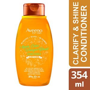 Aveeno Apple Cider Vinegar Sulfate-Free Conditioner for Balance & High Shine, Daily Moisturizing & Scalp Soothing Conditioner for Oily or Dull Hair, Paraben & Dye-Free, 12oz