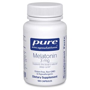 pure encapsulations melatonin 3 mg | antioxidant supplement to support natural sleeping* | 180 capsules