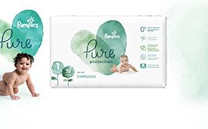 Diapers Newborn/Size 1 (8-14 lb), 35 Count - Pampers Pure Protection Disposable Baby Diapers, Hypoallergenic and Unscented Protection, Mega Pack (Old Version)