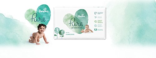 Diapers Newborn/Size 1 (8-14 lb), 35 Count - Pampers Pure Protection Disposable Baby Diapers, Hypoallergenic and Unscented Protection, Mega Pack (Old Version)