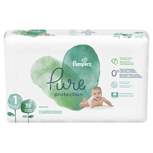 Diapers Newborn/Size 1 (8-14 lb), 35 Count - Pampers Pure Protection Disposable Baby Diapers, Hypoallergenic and Unscented Protection, Mega Pack (Old Version)