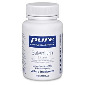 pure encapsulations selenium (citrate) | hypoallergenic antioxidant supplement for immune system support | 180 capsules