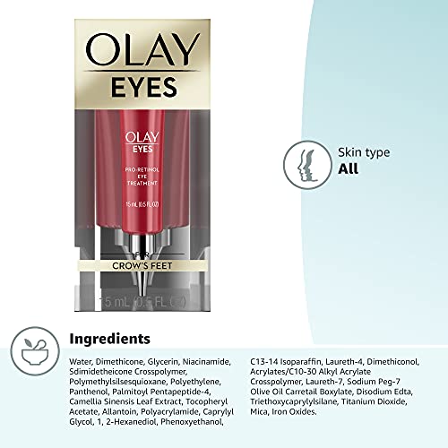 Olay Eyes Pro Retinol Eye Cream Anti-Wrinkle Treatment for Crow's Feet, 0.5 fl oz