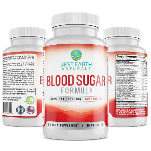 Blood Sugar Formula Advanced Support with Cinnamon, Chromium, Banaba, Guggul, Gymnema, and More 60 Count