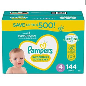 Pampers Swaddlers Disposable Diapers Size 4, 144 Count