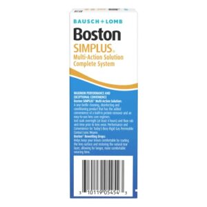 Contact Lens Solution Kit by Boston Simplus, for Gas Permeable Contact Lenses, 3.5 Fl Oz Multi-Action Solution, 0.17 Fl Oz Rewetting Drops, Lens Case Included