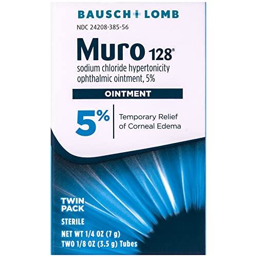 MURO 128 (Sodium Chloride Hypertonicity Ophthalmic Ointment, 5%) TWIN PACK, 2 count (Pack of 1)