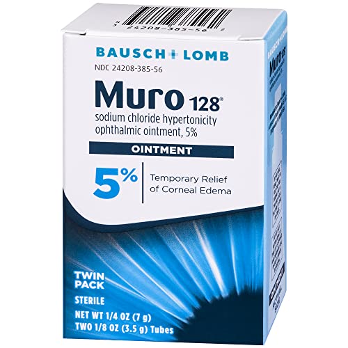 MURO 128 (Sodium Chloride Hypertonicity Ophthalmic Ointment, 5%) TWIN PACK, 2 count (Pack of 1)