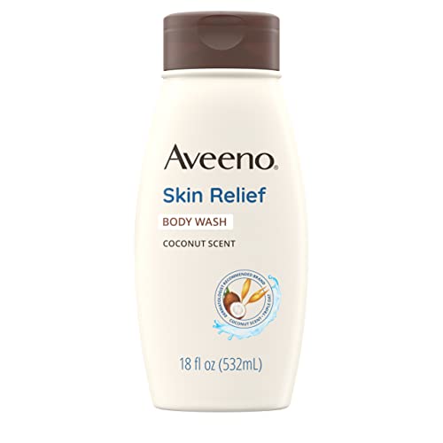 Aveeno Skin Relief Body Wash with Coconut Scent & Soothing Triple Oat Formula, Body Wash Soothes Itchy, Dry Skin, Coconut Scented Cleanser is as Gentle as Fragrance Free, 18 fl. oz