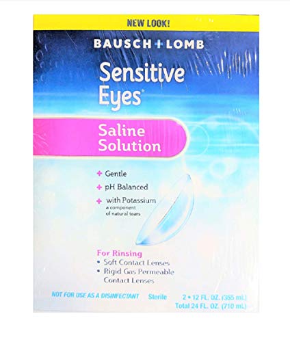 Bausch And Lomb Sensitive Eyes Plus Saline Solution, Twin Pack - 24 Oz (pack of 3)