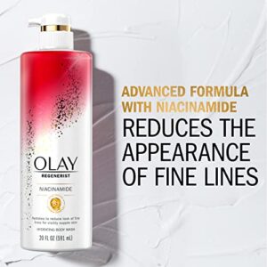 Olay Body Wash Women, Age Defying with Niacinamide 20 fl oz (Pack of 4)