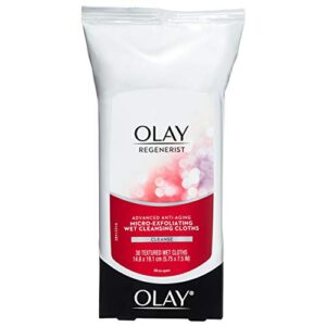 Olay Regenerist Micro-Exfoliating Wet Cleansing Cloths, 30 Count (Pack of 3)