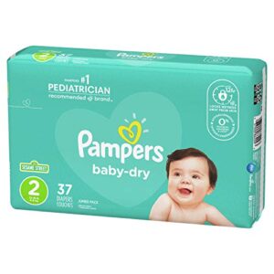 Diapers Size 2, 37 Count - Pampers Baby Dry Disposable Baby Diapers, Jumbo Pack