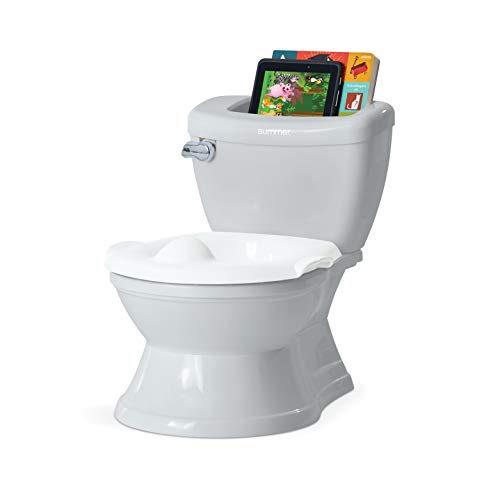 Summer My Size Potty with Transition Ring & Storage, Grey - Realistic Potty Training Toilet - Features Interactive Toilet Handle, Removable Potty Topper and Pot, Wipe Compartment, and Splash Guard