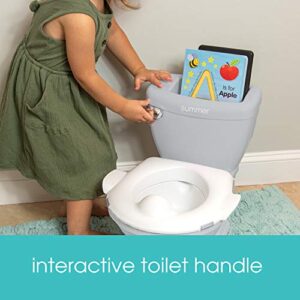 Summer My Size Potty with Transition Ring & Storage, Grey - Realistic Potty Training Toilet - Features Interactive Toilet Handle, Removable Potty Topper and Pot, Wipe Compartment, and Splash Guard