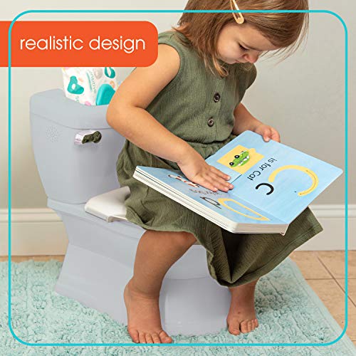 Summer My Size Potty with Transition Ring & Storage, Grey - Realistic Potty Training Toilet - Features Interactive Toilet Handle, Removable Potty Topper and Pot, Wipe Compartment, and Splash Guard