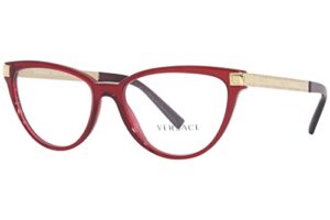 versace ve3271-388 eyeglass fram transparent red w/demo lens 54mm