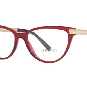 Versace VE3271-388 Eyeglass Fram TRANSPARENT RED W/DEMO LENS 54MM