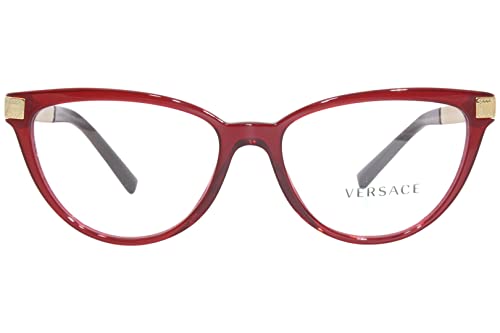 Versace VE3271-388 Eyeglass Fram TRANSPARENT RED W/DEMO LENS 54MM