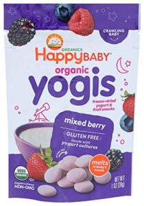happy baby organic mixed berry yogurt snacks, 1 oz