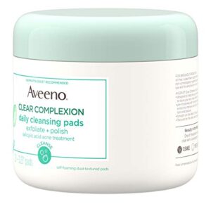 Aveeno Clear Complexion Daily Facial Cleansing Pads with Salicylic Acid Acne Treatment, 28 ct