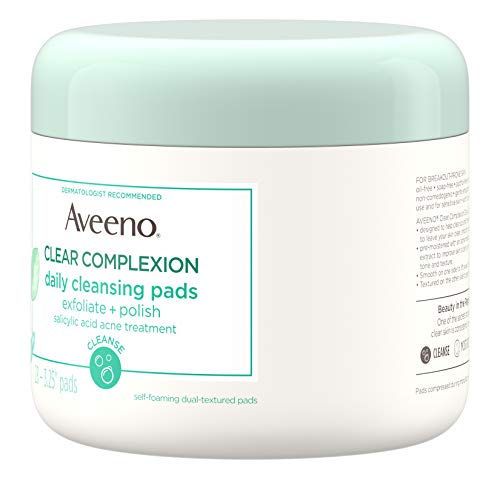 Aveeno Clear Complexion Daily Facial Cleansing Pads with Salicylic Acid Acne Treatment, 28 ct