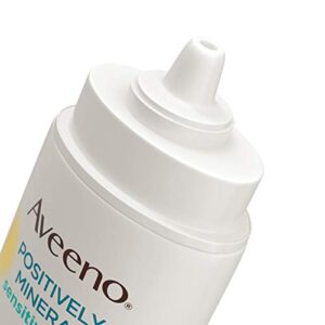 Aveeno Positively Mineral Sensitive Skin SPF 40+ Sunscreen Face Milk with Zinc Oxide & Titanium Dioxide, Invisible Oil-Free Liquid Facial Sunscreen, Paraben- & Phthalate-Free, 1.4 fl. oz