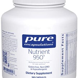 Pure Encapsulations Nutrient 950 | Multivitamin Mineral Supplement to Support Physiological Functions and a Healthy Lifestyle* | 180 Capsules