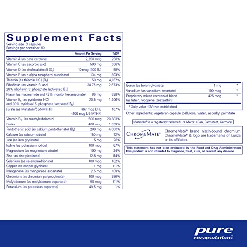 Pure Encapsulations Nutrient 950 | Multivitamin Mineral Supplement to Support Physiological Functions and a Healthy Lifestyle* | 180 Capsules