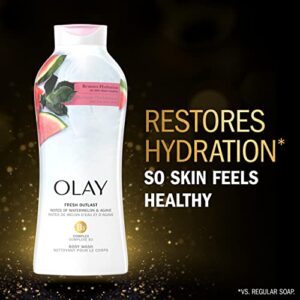 Olay Fresh Outlast Notes of Watermelon & Agave Body Wash, 30 fl oz (Pack of 4)