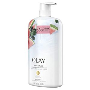 Olay Fresh Outlast Notes of Watermelon & Agave Body Wash, 30 fl oz (Pack of 4)