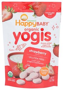 happy baby organic strawberry yogurt snacks, 1 oz