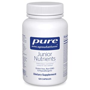 pure encapsulations junior nutrients | multivitamin and mineral supplement without iron for children ages 4 and up* | 120 capsules
