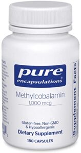 pure encapsulations methylcobalamin 1,000 mcg | vitamin b12 supplement to support memory and nerves* | 180 capsules