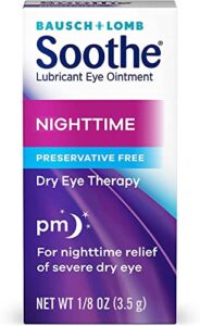bausch + lomb soothe lubricant eye ointment night time – 0.13 oz, pack of 6