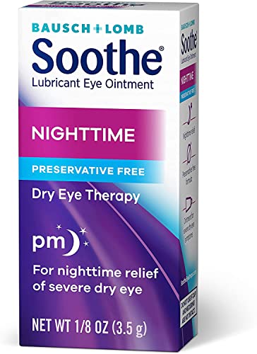 Bausch + Lomb Soothe Lubricant Eye Ointment Night Time - 0.13 oz, Pack of 6