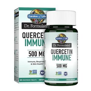 garden of life quercetin once daily immune system support supplement with vitamin c, d & probiotics – dr formulated – immune health, respiratory health, skin health, gluten free, non gmo – 30 tablets