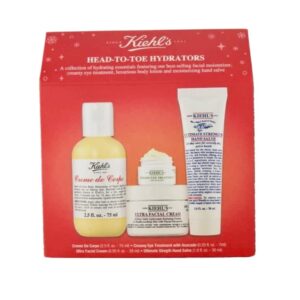 Kiehl's Head-to-Toe Hydrators Holiday Gift Set:: Creme de Corps Body Moisturizer, Creamy Eye Treatment with Avocado Nourishing Eye Cream, Ultra Facial Cream, and Ultimate Strength Hand Salve