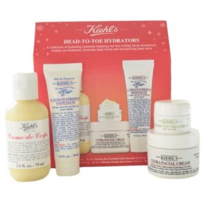 Kiehl's Head-to-Toe Hydrators Holiday Gift Set:: Creme de Corps Body Moisturizer, Creamy Eye Treatment with Avocado Nourishing Eye Cream, Ultra Facial Cream, and Ultimate Strength Hand Salve