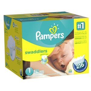 Diapers Newborn / Size 1 (8-14 lb), 216 Count - Pampers Swaddlers Sensitive Disposable Baby Diapers, (old version) (Packaging May Vary)
