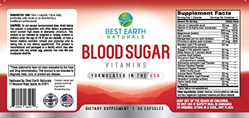 Best Earth Naturals Blood Sugar Vitamins, 60 Count