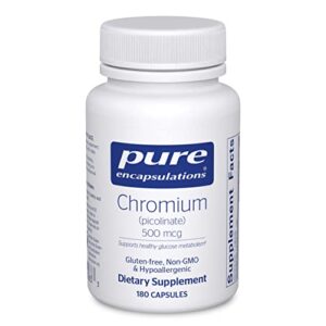 Pure Encapsulations Chromium (Picolinate) 500 mcg | Hypoallergenic Supplement for Healthy Lipid and Carbohydrate Metabolism Support* | 180 Capsules