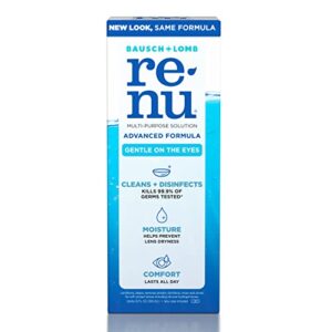 Renu Contact Lens Solution by Multi Purpose Disinfectant Advanced Formula Kills 99.9% Germs, 12 Fl Oz