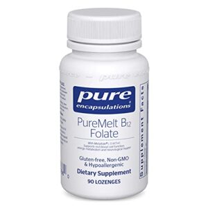 pure encapsulations puremelt b12 folate | dissolvable lozenge with 1,000 mcg vitamin b12 and active folate (as metafolin l-5|mthf) | 90 lozenges