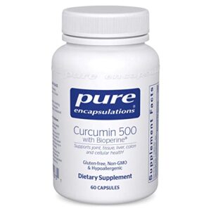 pure encapsulations curcumin 500 with bioperine | antioxidant supplement to support joints, tissue, liver, colon, and cellular health* | 60 capsules