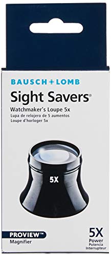 Loupe by Bausch & Lomb, 5x Watchmaker Loupe, Sight Savers, Black