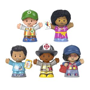 fisher-price little people toddler toys community heroes figure set with 5 characters for pretend play ages 1+ years