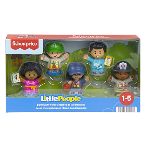 Fisher-Price Little People Toddler Toys Community Heroes Figure Set with 5 Characters for Pretend Play Ages 1+ Years